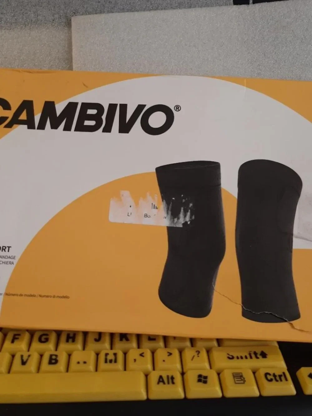 NEW BOX ! Cambivo 2 Pack Knee Brace Compression Sleeve Support Unisex Beige SzXL