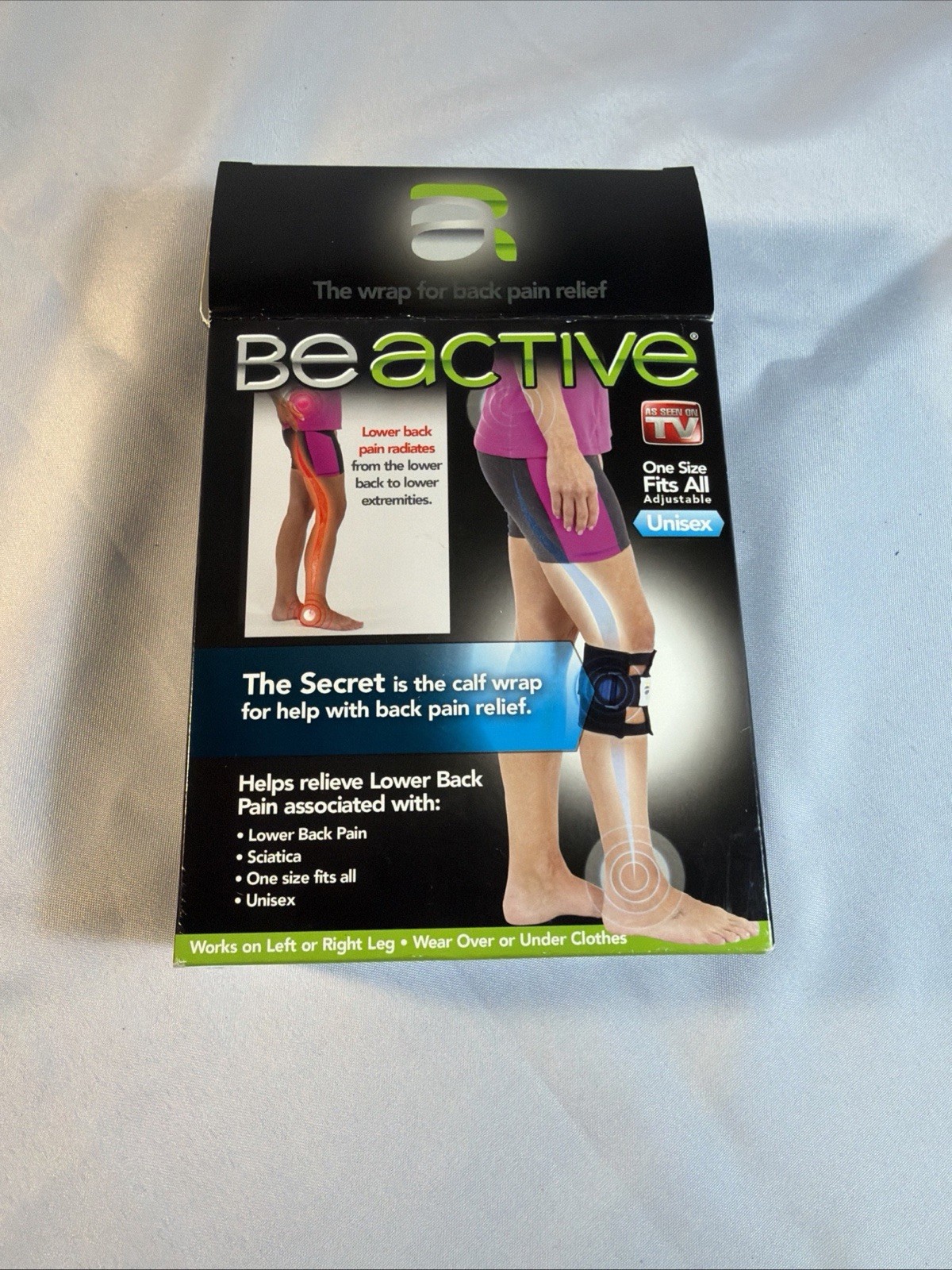 BeActive Back Pain Relief Calf Wrap One Size Fits All Unisex As Seen On TV
