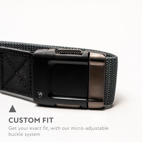 Belts Motion Belt for Men & Women – Micro Adjustable Click, Charcoal/Gunmetal