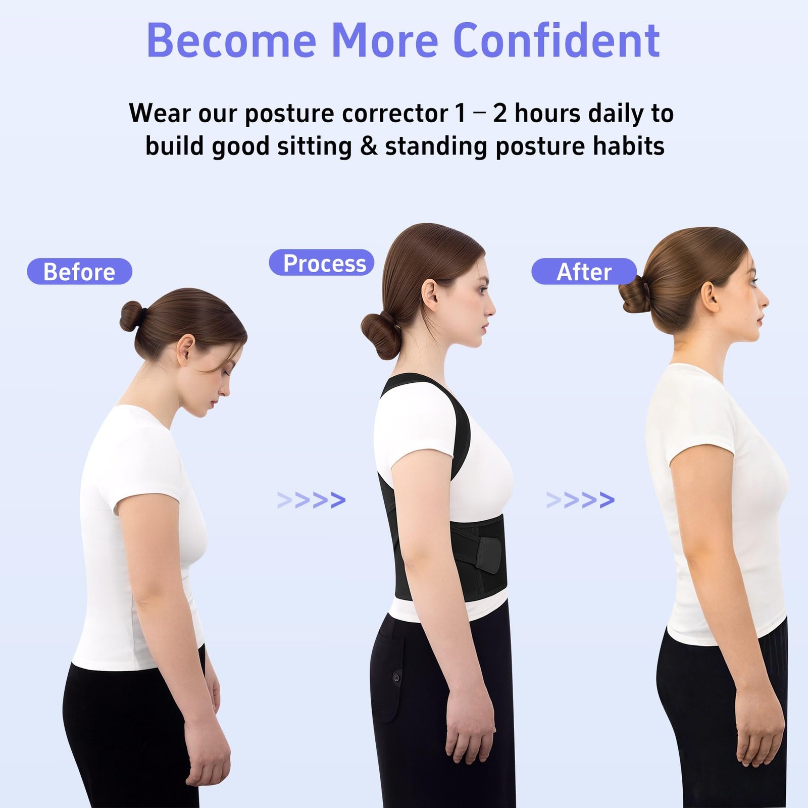 Posture Corrector for Women Men Back Brace Support X-Large, Black