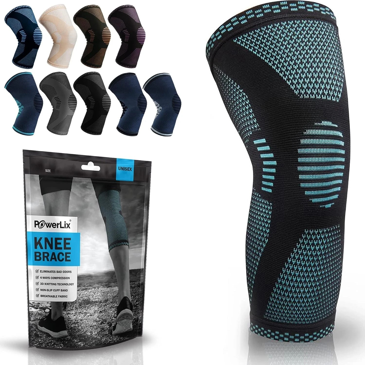 POWERLIX Leg Sleeve – Best Knee Brace for Leg Pain for Men & Women Knee Support