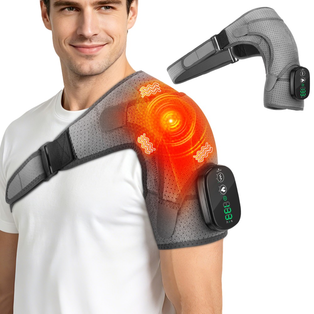 1-4x Electric Heated Shoulder Joint Brace Support Vibration Relief Pain Massager