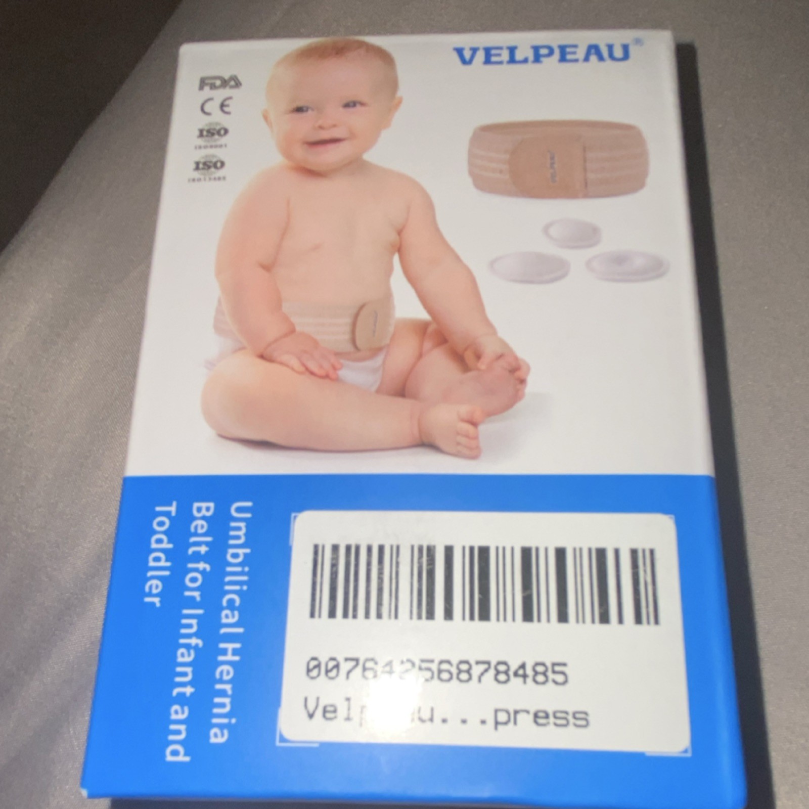 VELPEAU Umbilical Hernia Belt Light Khaki One Size Infant Toddler Adjustable