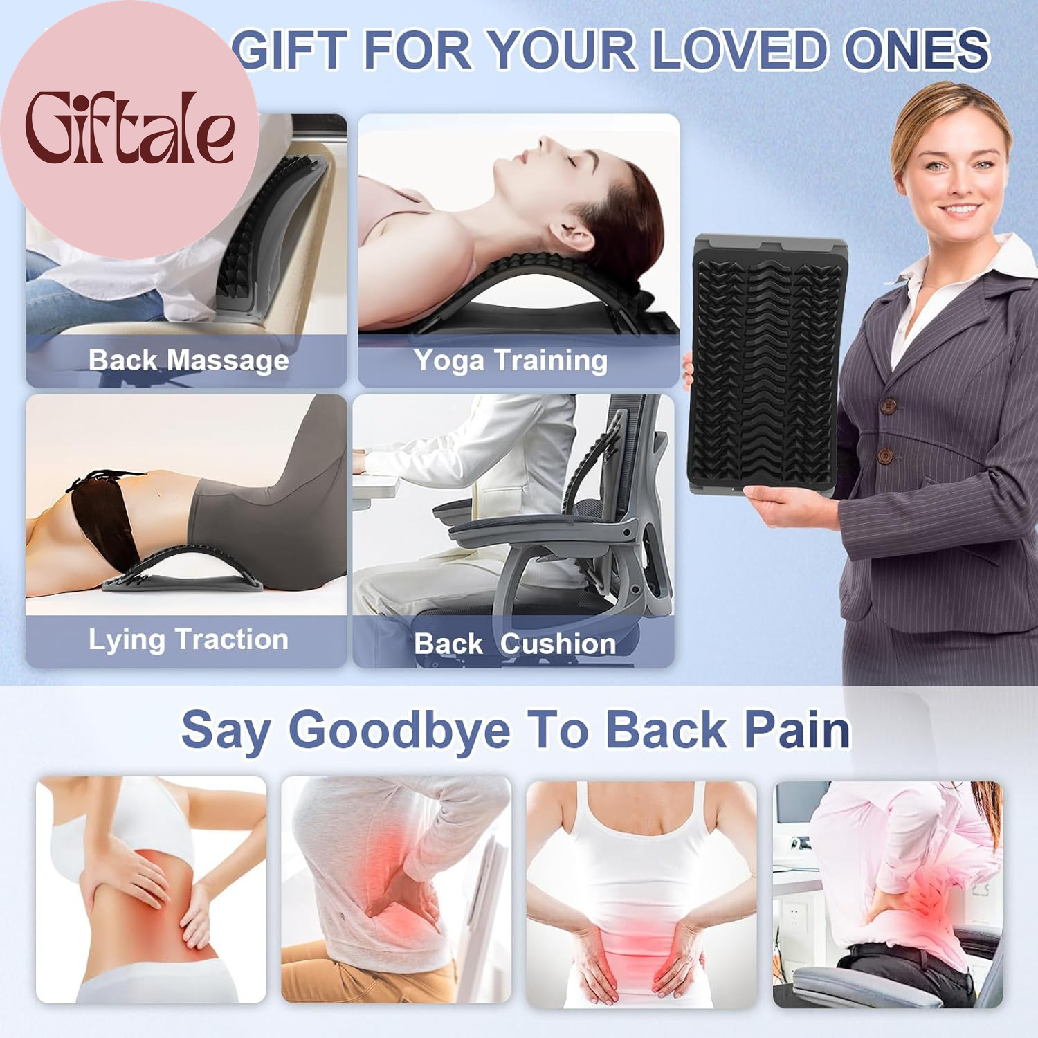 Back Stretcher for Lower Back Pain Relief, Multiple Level Adjustable Arch Lumbar