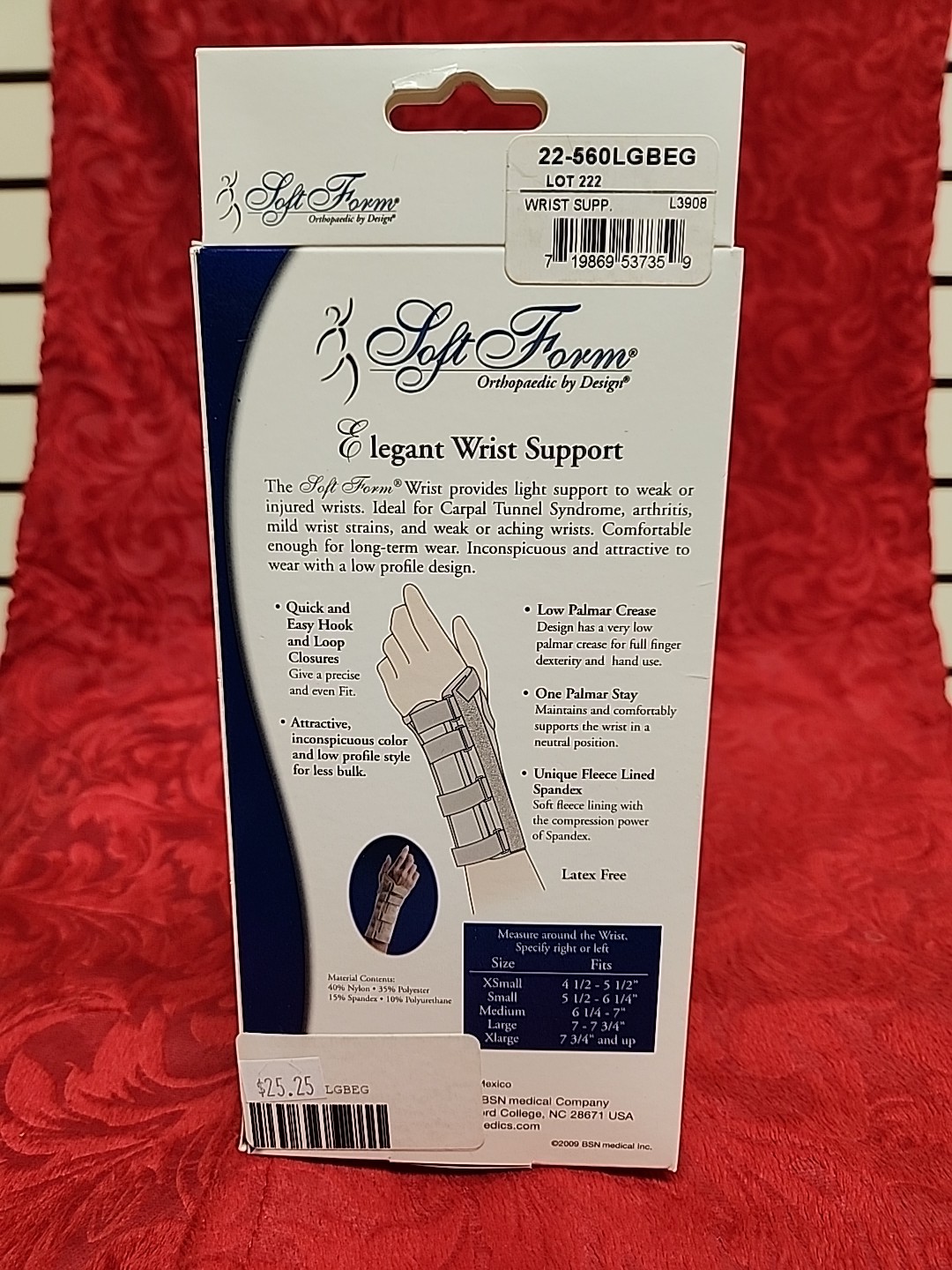 SOFT FORM Elegant Wrist Support Right Wrist Size Large New In Box