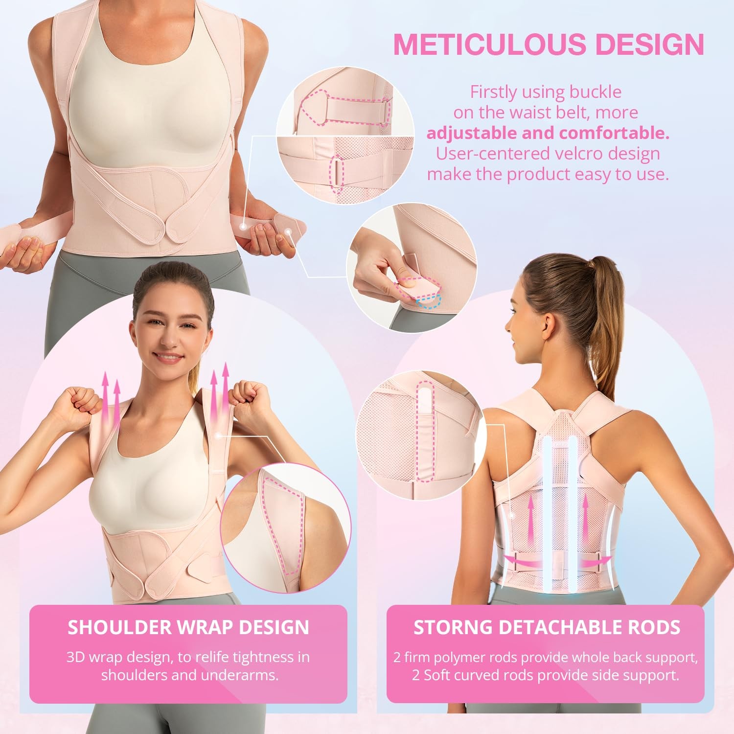 Posture Corrector for Women for Support: Back Brace for Full Back Support – Adju