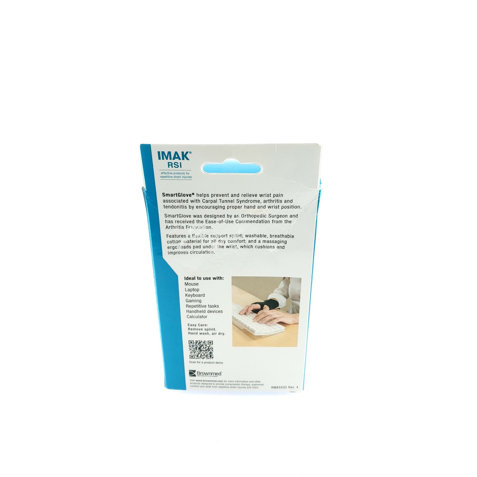Imak RSI Smart Large Glove Flexible Wrist Support Splint For Pain USA Seller
