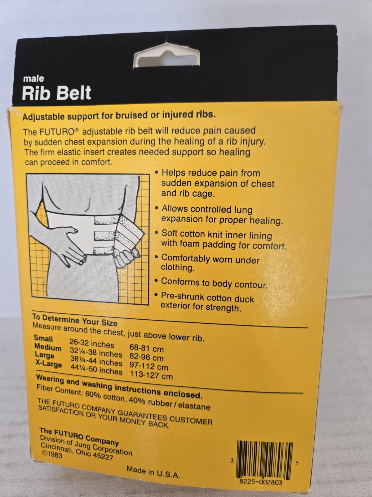 1983 FUTURO Male Rib Belt #002805 Medium 32.5-38″ FREE SHIPPING