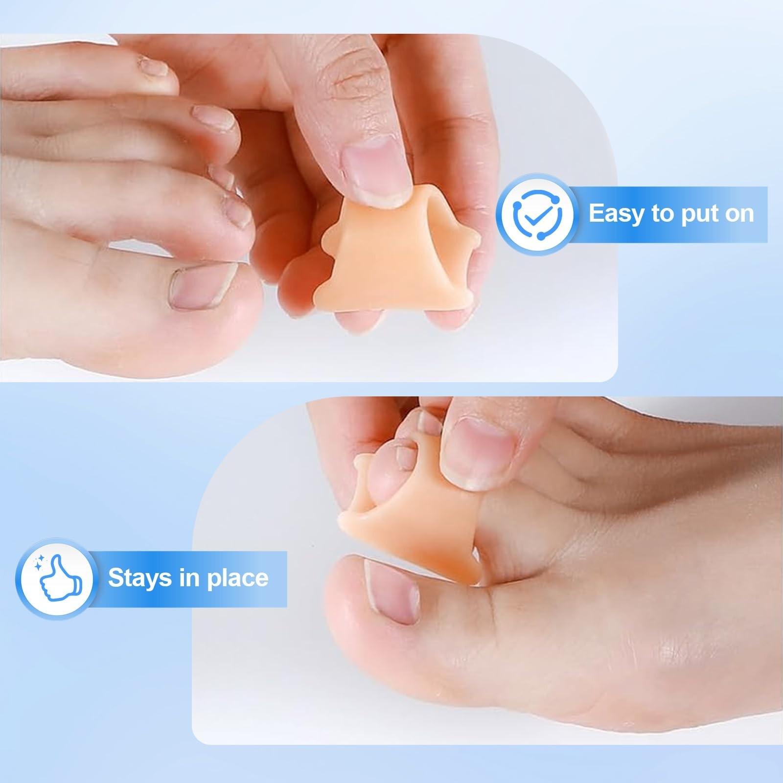 Hammer Toe Corrector, 6 Pack Toe Spacers, Toe Straighteners for Curled Toes, …