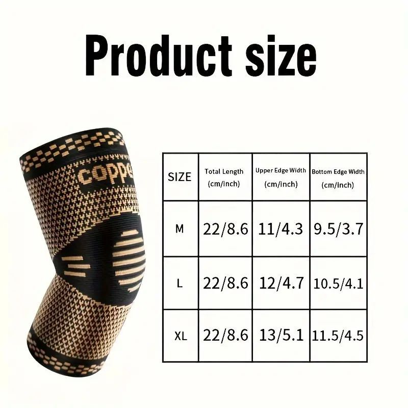 US Copper Elbow Brace Compression Support Sleeve Arthritis Tendonitis Joint Pain