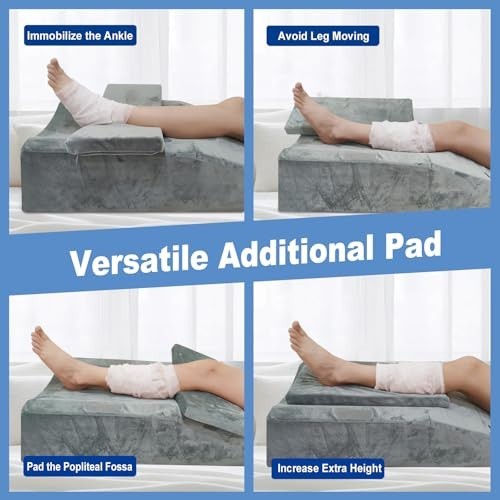 Knee Elevation Pillow for Surgery Recovery, Adjustable Memory Foam Cushion for P