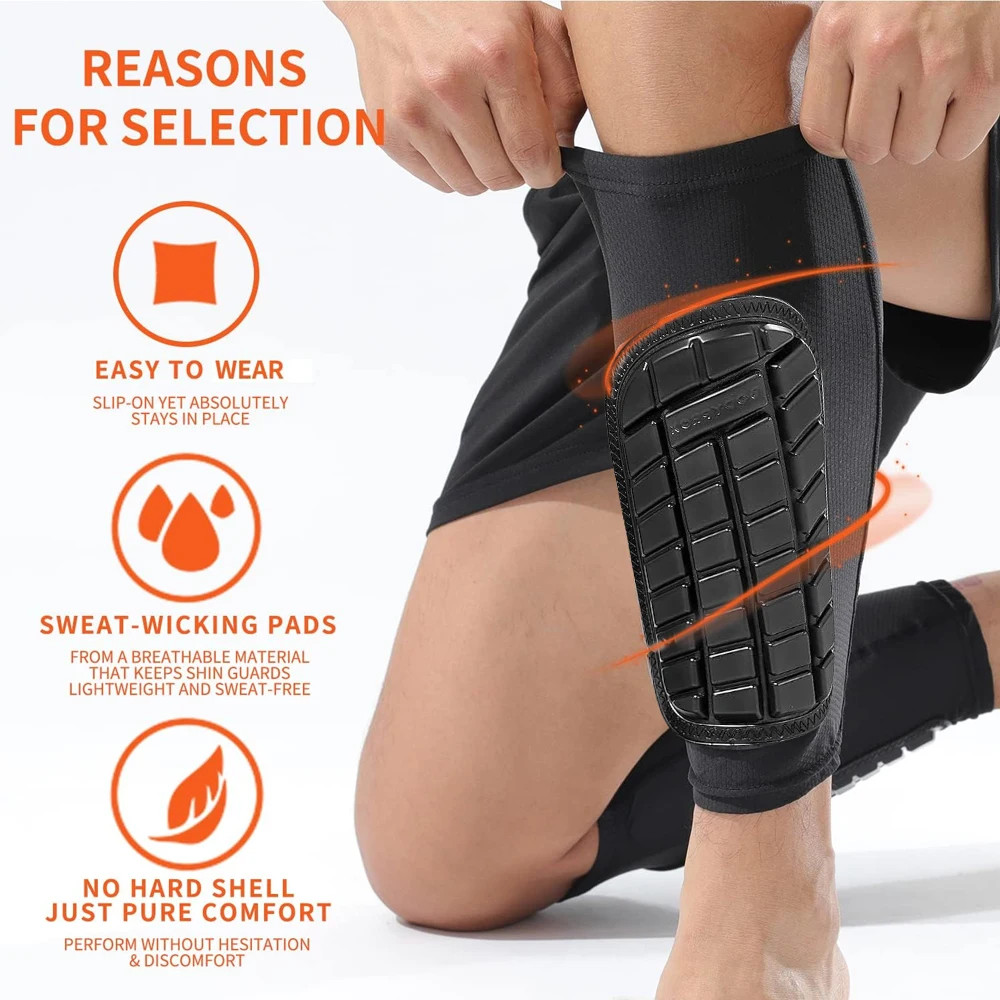 1Pair Football Soccer Shin Guards, Shin Guard Sleeves for Men Women,Protective S