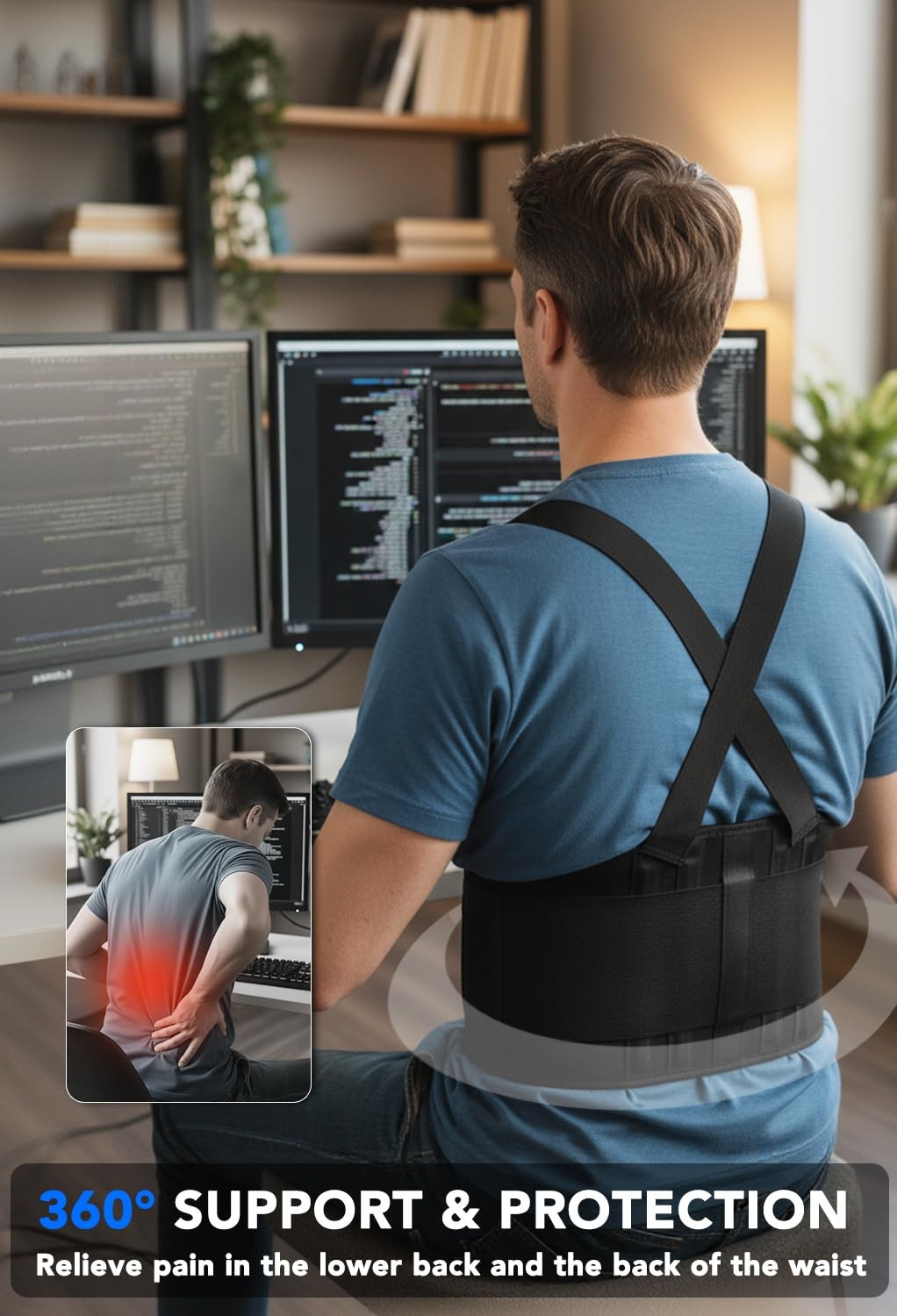 Ultra-Support Work Back Brace for Men and Women [Upgrade Superior Lumbar