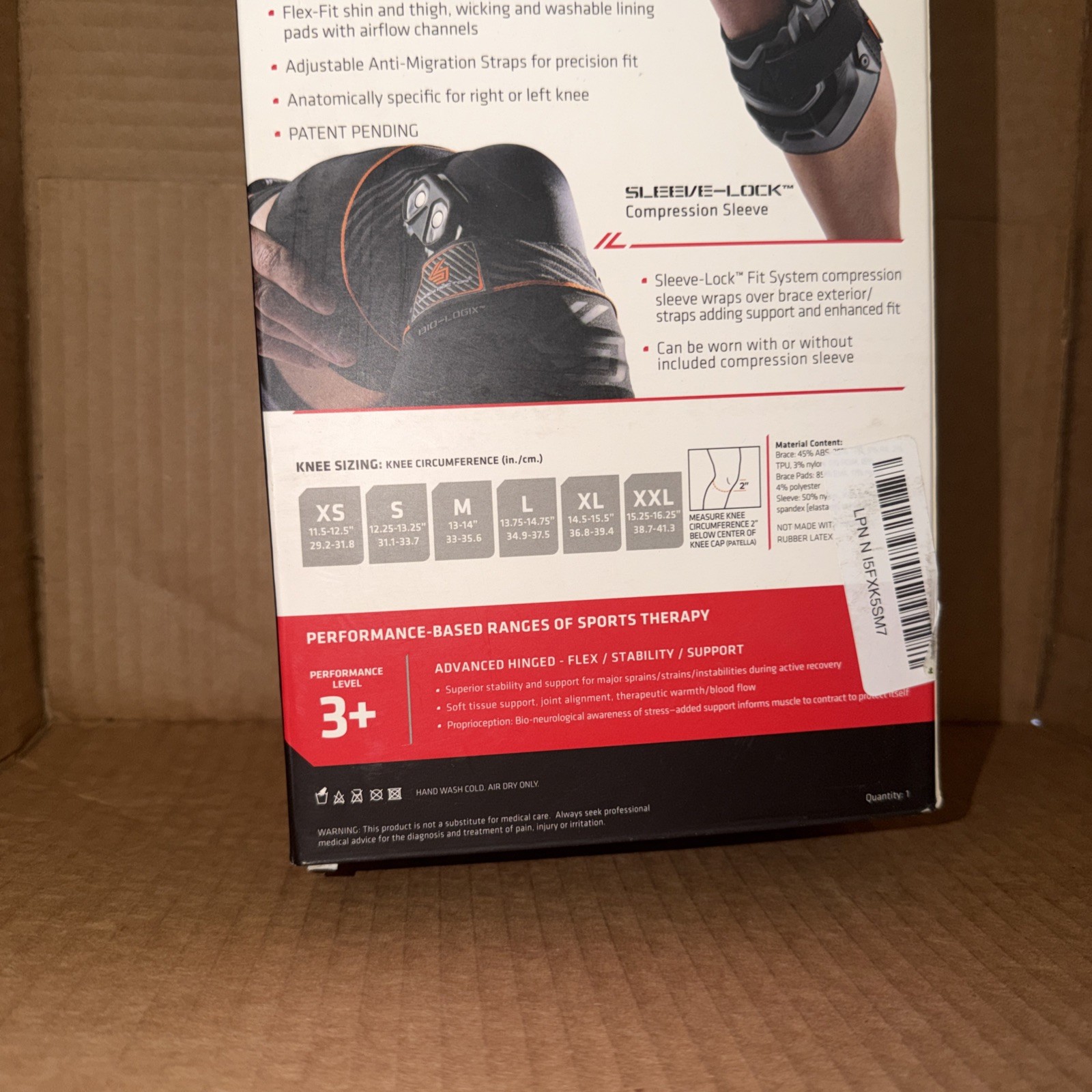 Shock Doctor Elite performance Knee Brace 2090 BioLogix small left 12.25”-13.25”