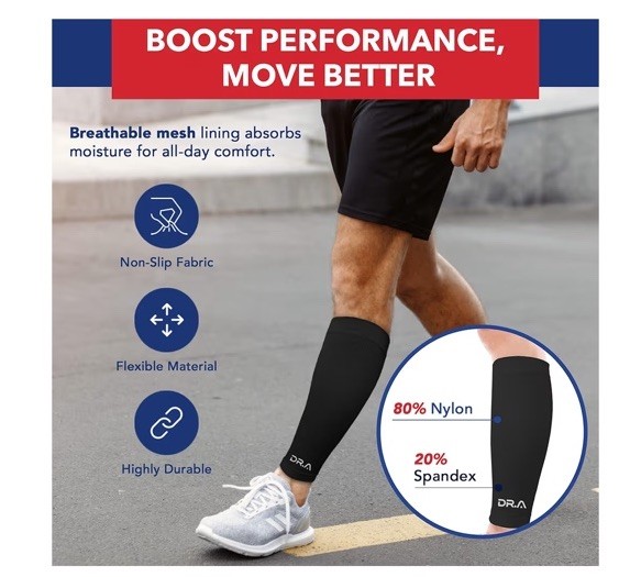 Dr. Arthritis Calf Compression Sleeves Small Black Varicose Veins Pain Relief