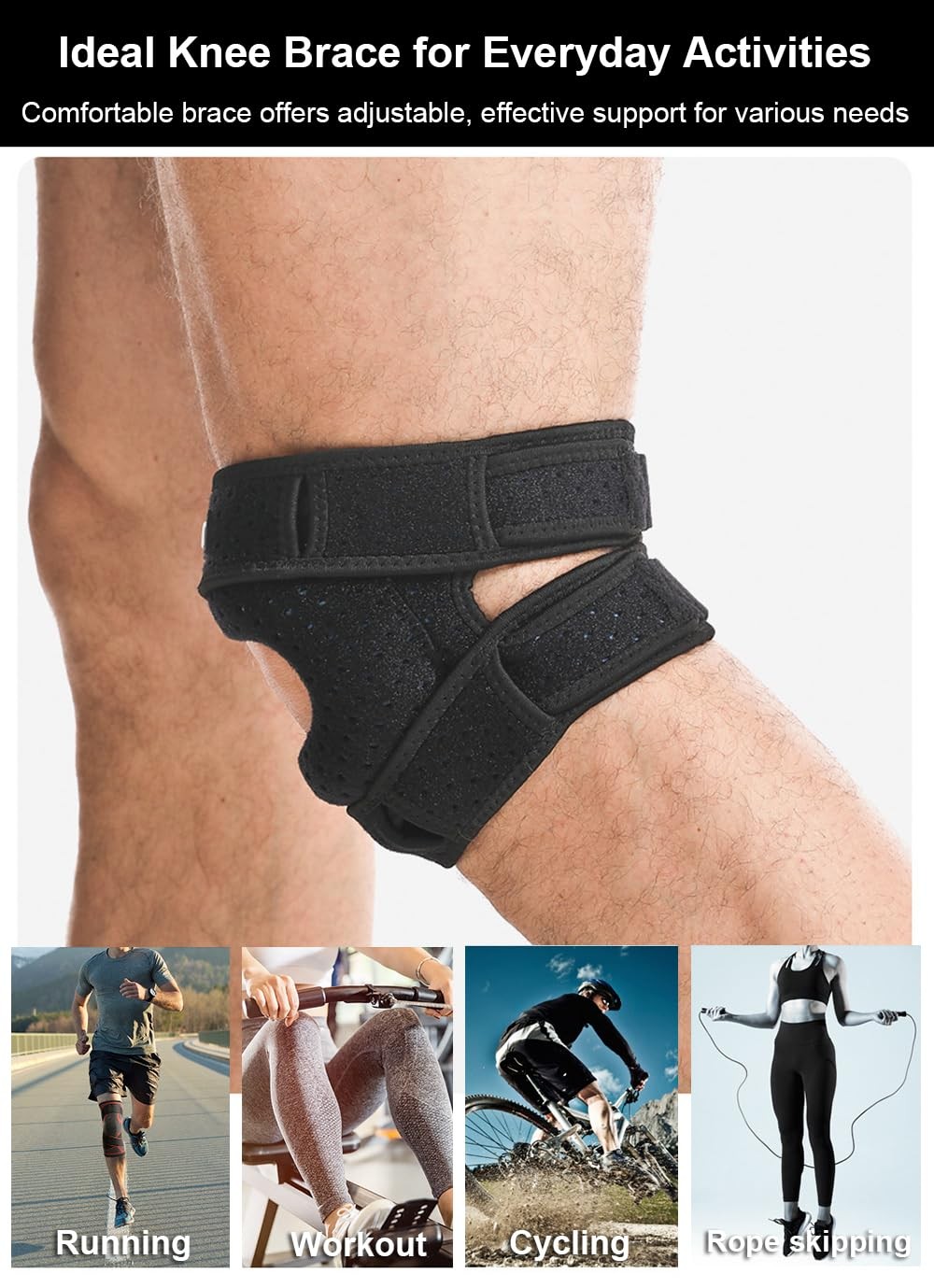 SUJAYU Knee Brace for Women Men Braces One Size, Dark Grey