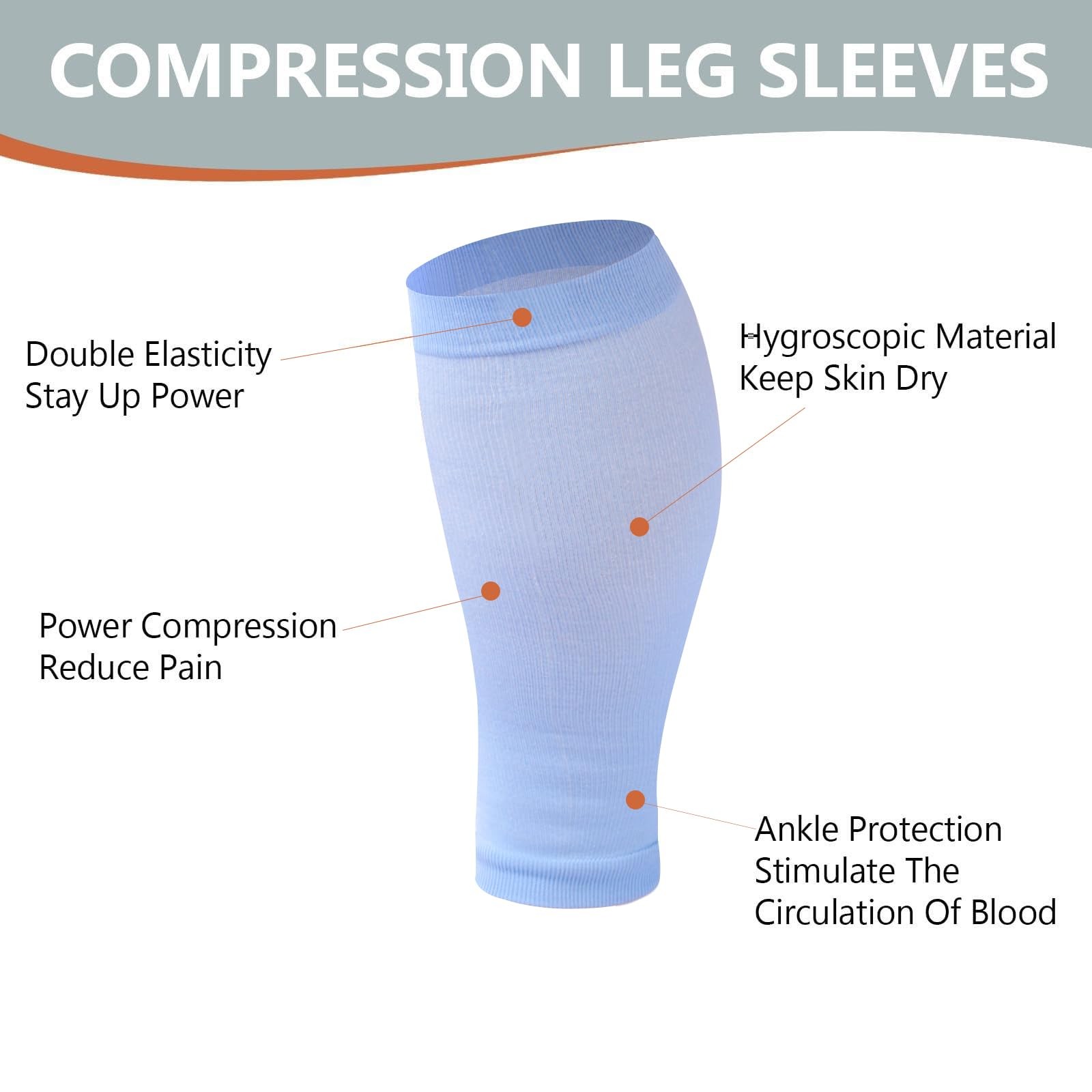 Plus Size Compression Leg Sleeves 15–20 mmHg Knee High Support Socks Wide Calf