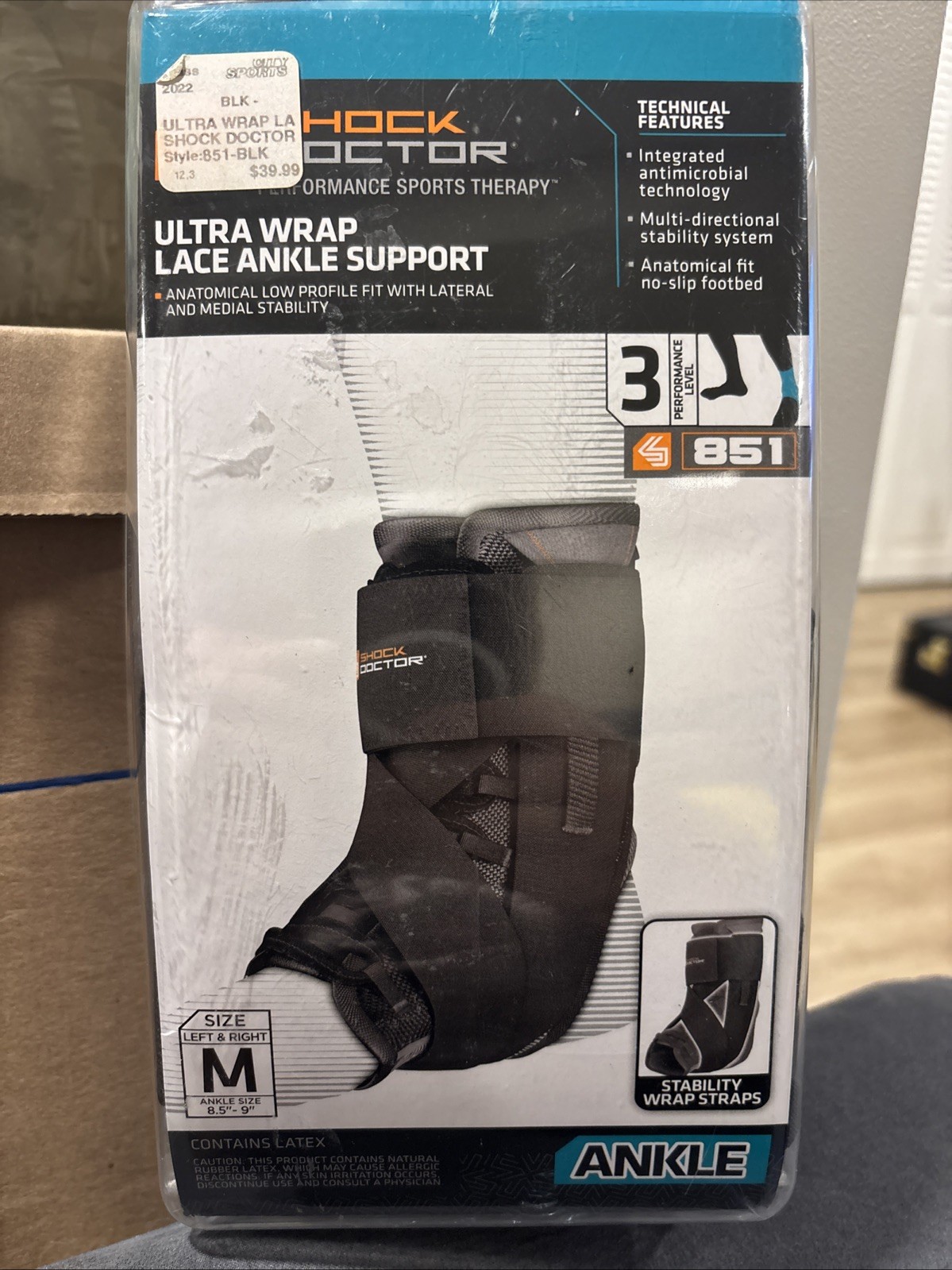 Shock Doctor Ultra Wrap Lace Ankle Support Brace – Black