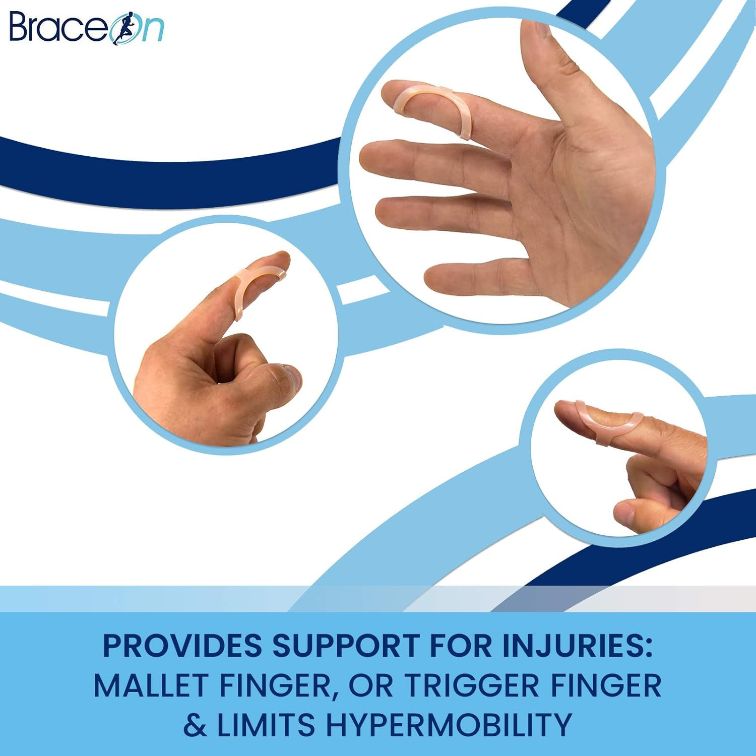 44 Unit EZ Finger Splint Kit – Universal Finger Brace with Adjustable Fit, Trigg
