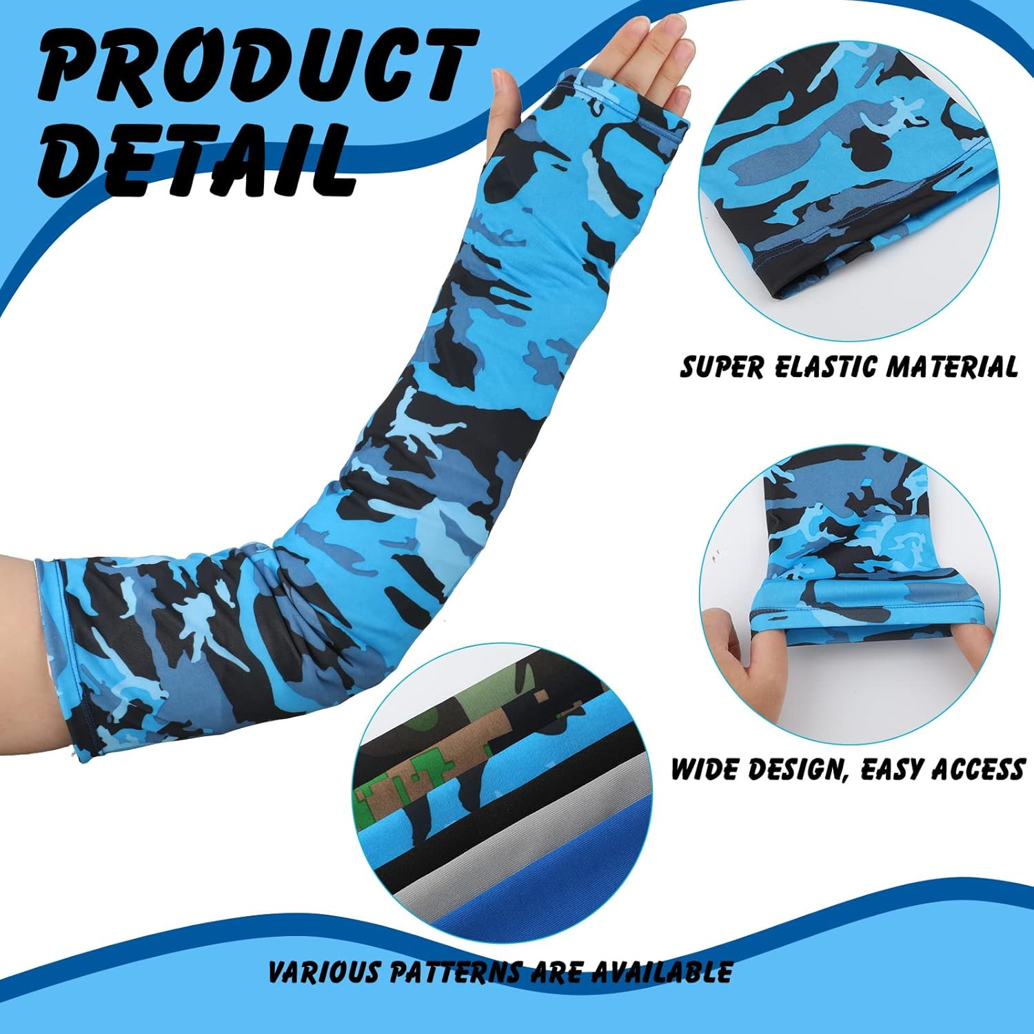 12 Pcs Arm Cast Cover Protector Short Long Camo Arm Sling Sleeve Decorations