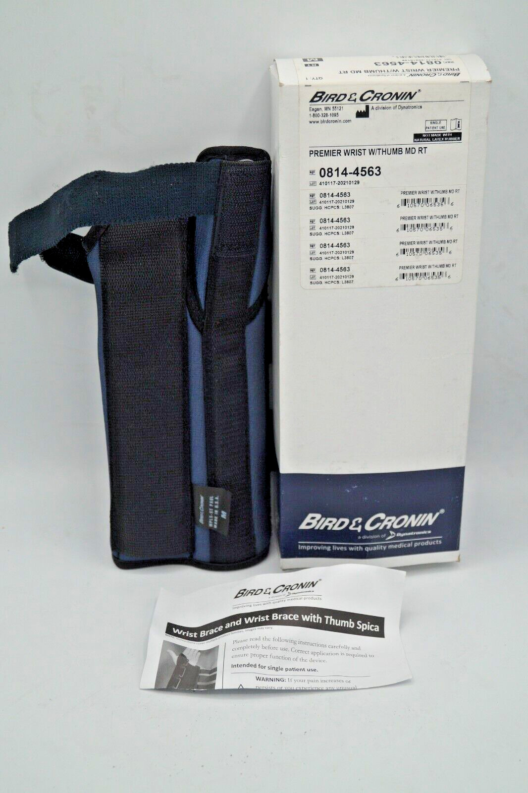 BIRD & CRONIN PREMIER WRIST W/ THUMB MD RT 0814-4562 WRIST BRACE NEW IN BOX