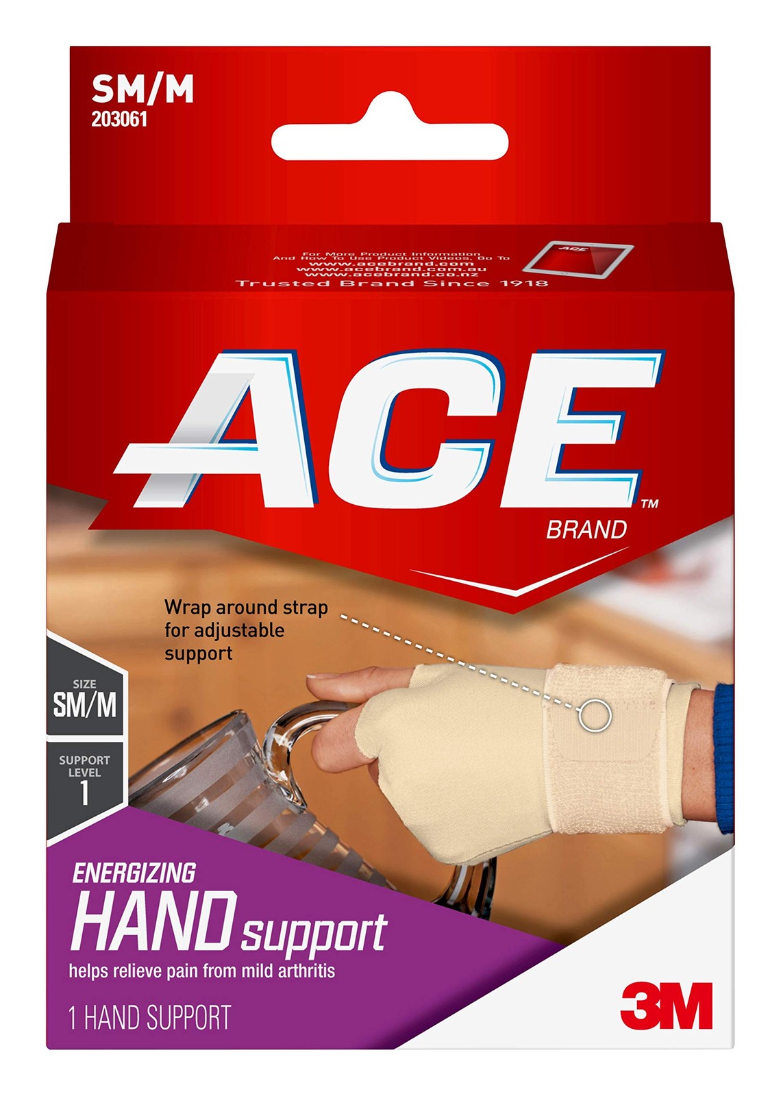 Energizing Hand Support, Small/Medium, Beige, 1/Pack