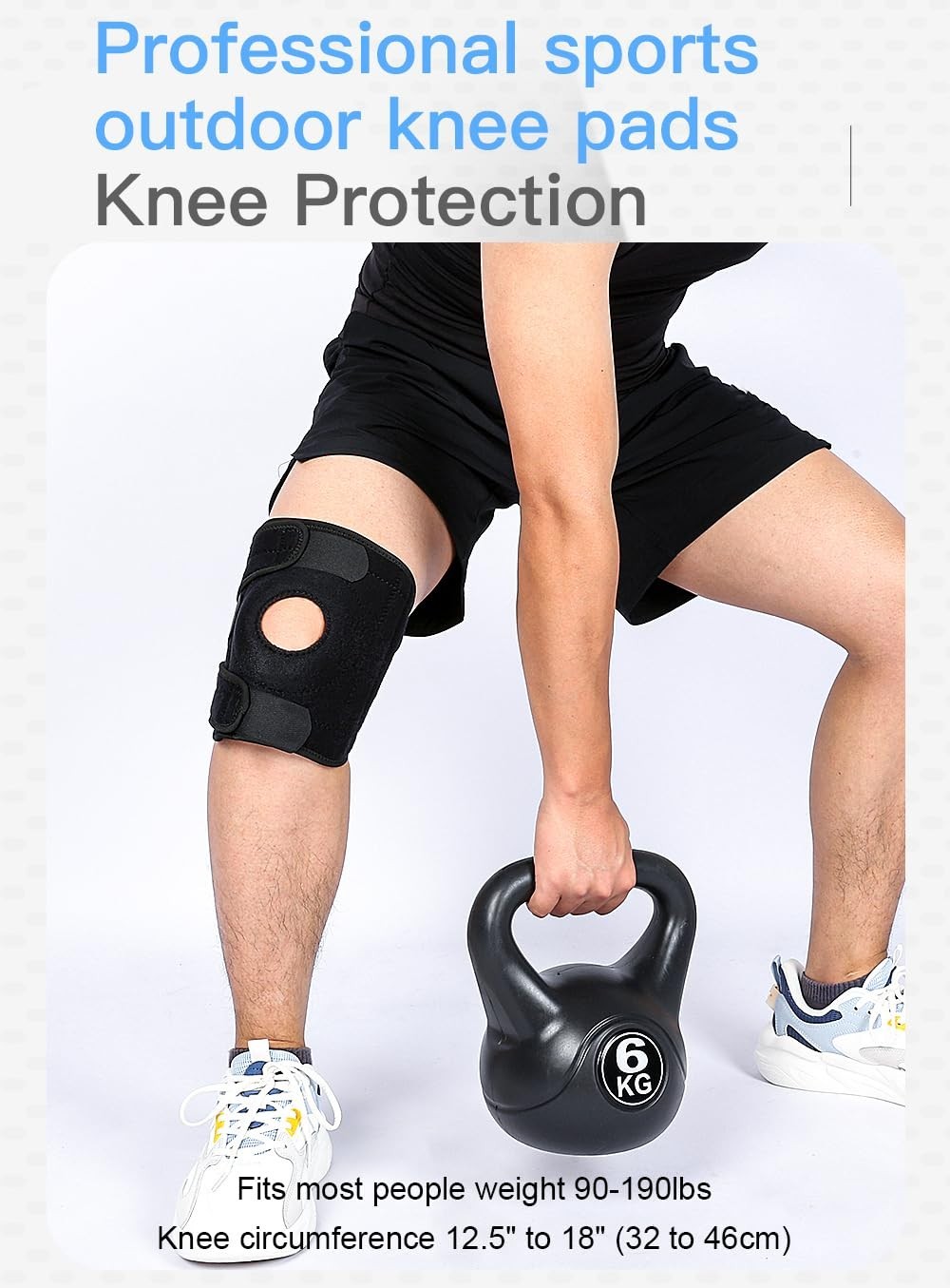 Knee Brace Compression Sleeve Hinged Joint Support Open Patella Stabilizer Wrap