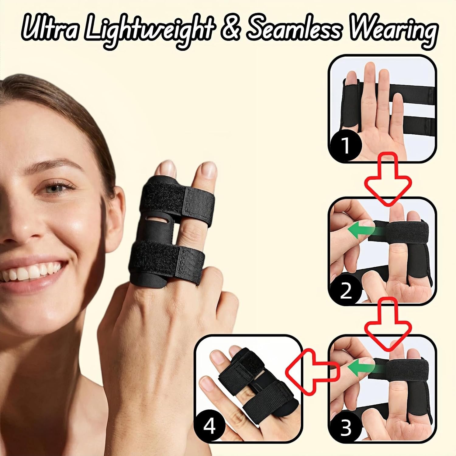Upgraded Trigger Finger Splint with 2 Metal Stays – Adjustable Finger Brace for