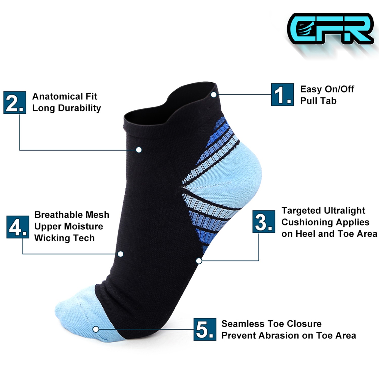 Copper Ankle Support Brace Compression Socks High Elastic Foot Pain Relief US