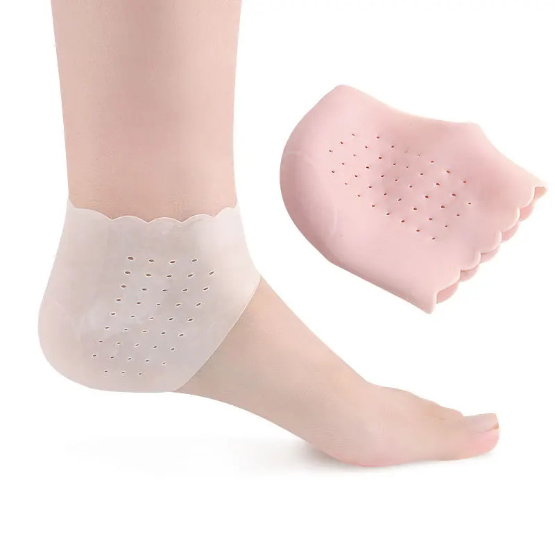 2Pcs Silicone Feet Sock Moisturizing Gel Heel Thin Socks with Hole Cracked