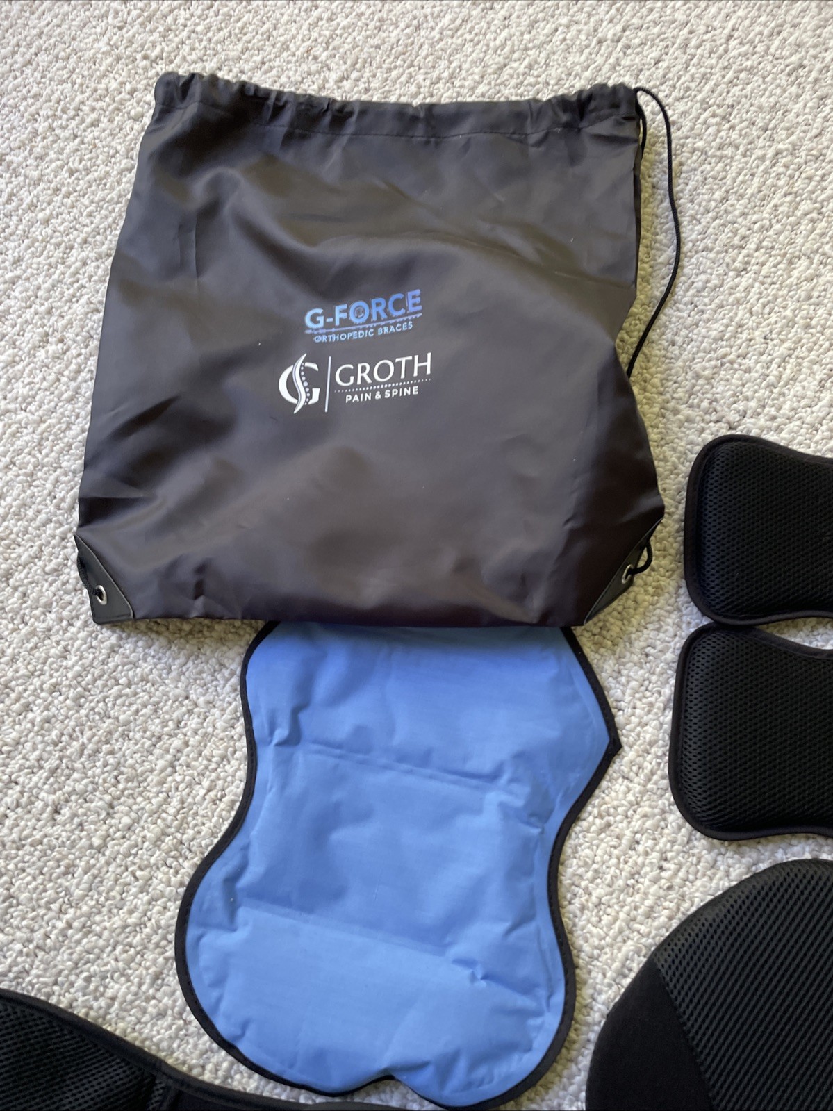G-Force Cryo Back Brace 2 Ice PacksAdjustable Size Back Pain Relief Brace + Bag