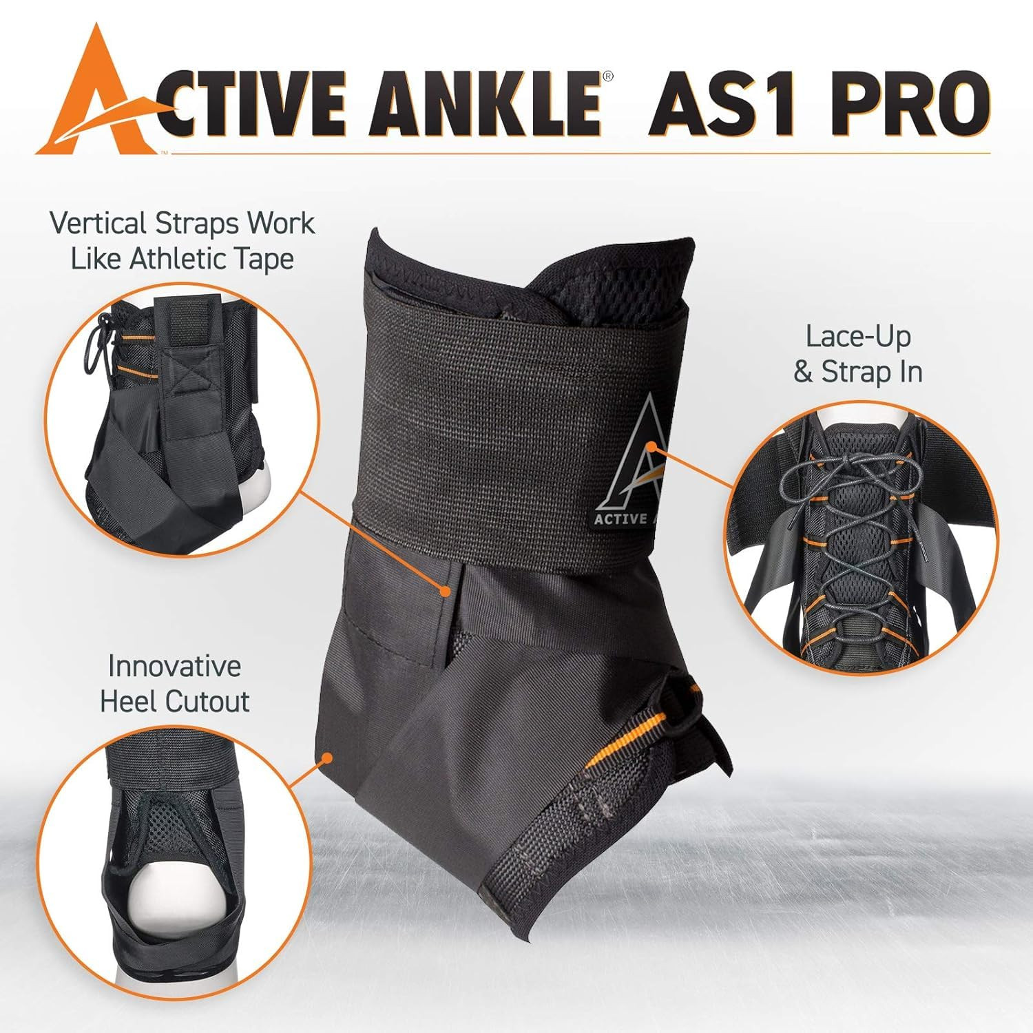 Active Ankle AS1 Pro Lace up Ankle Brace, Ankle Support with Laces for Men & Wom