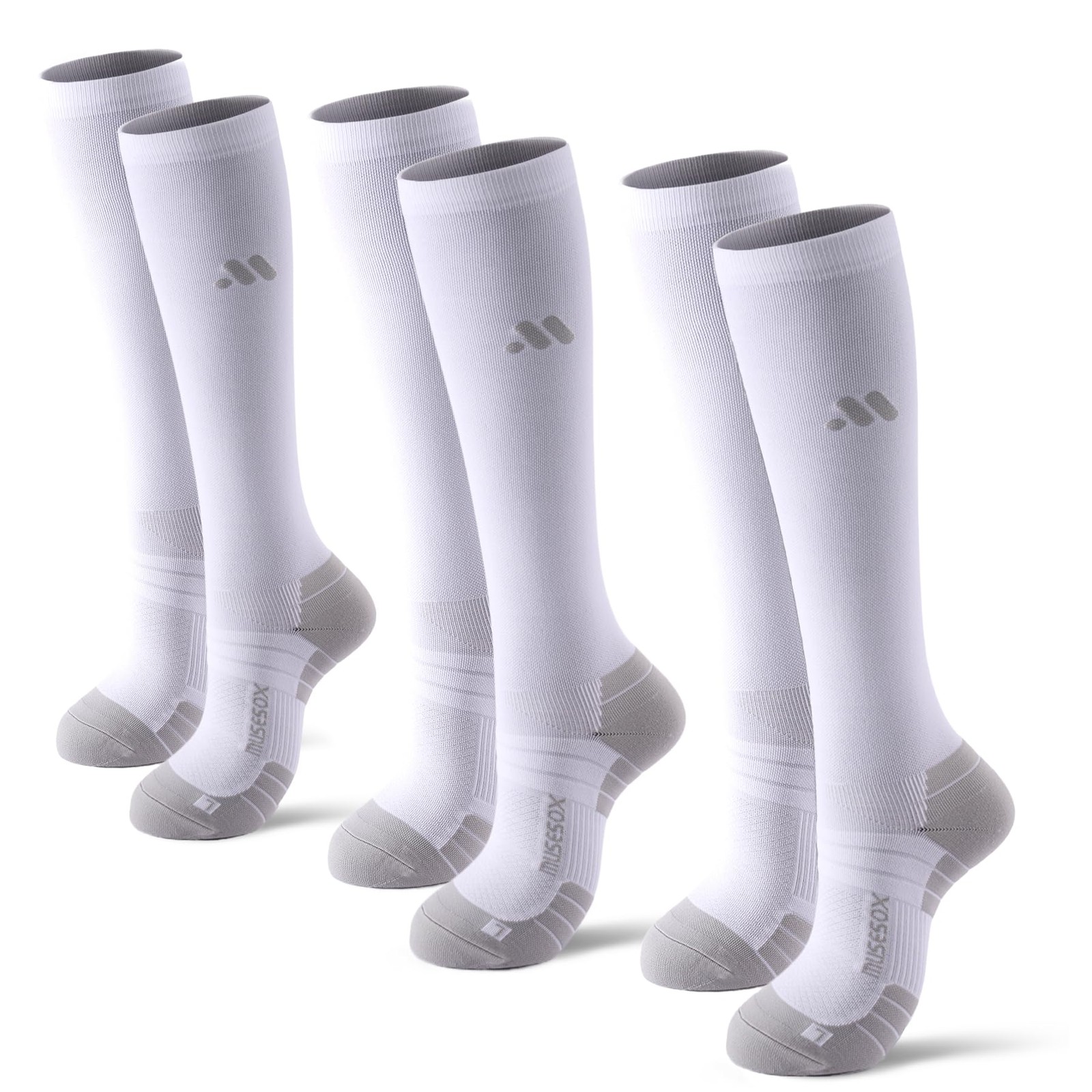 Compression Socks for and Men,Knee High 15-20mmHg Graduated (3 Pairs) for Nur…