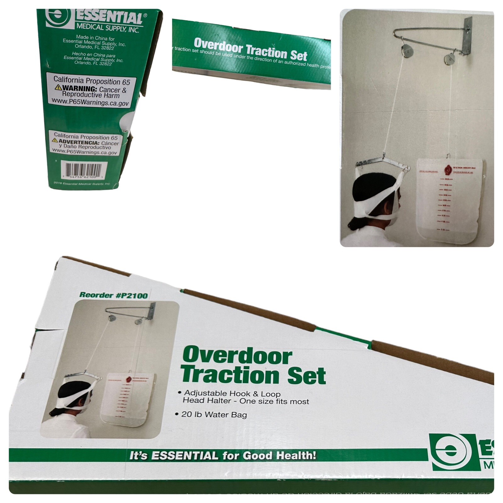 Overdoor Cervical Traction Set for Neck Shoulder Pain Brace Relief Head Device