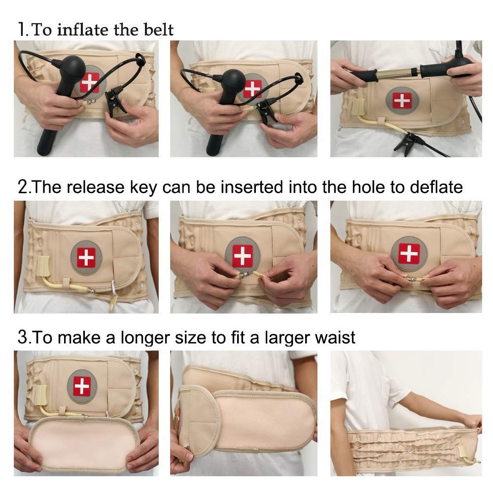 Piolmfp Decompression Back Belt,Spinal Air Traction Belt for Lower Back Pain Rel