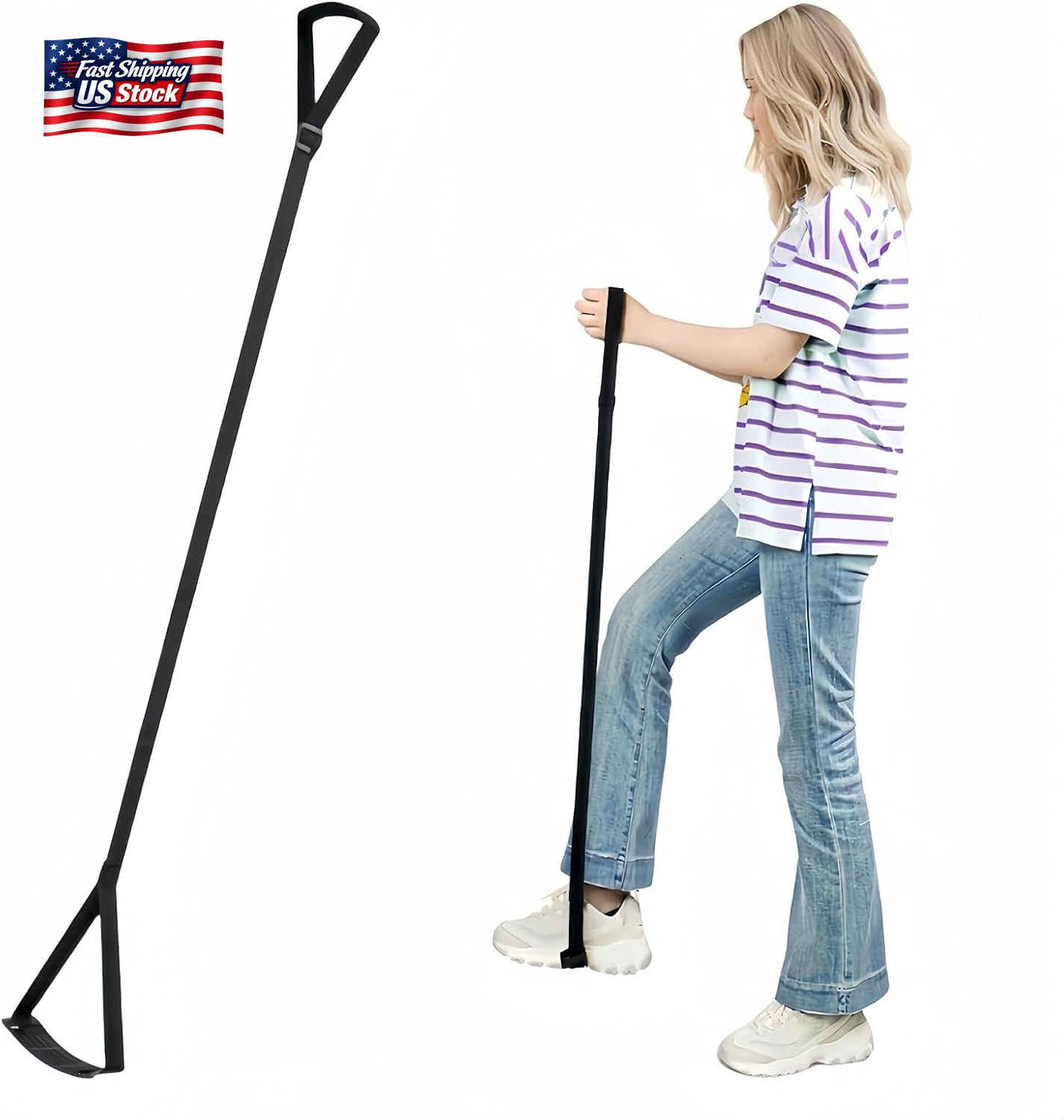 Rigid Leg Lifter for after Knee Surgery, Extra Long Leg Lifters for Elderly, Adj