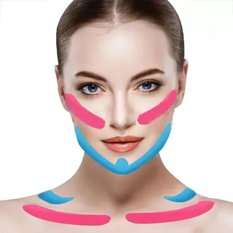 2.5cm X 5m Kinesiology V-line Tape, Face Neck Eye Lifting Wrinkle Remover Skin C
