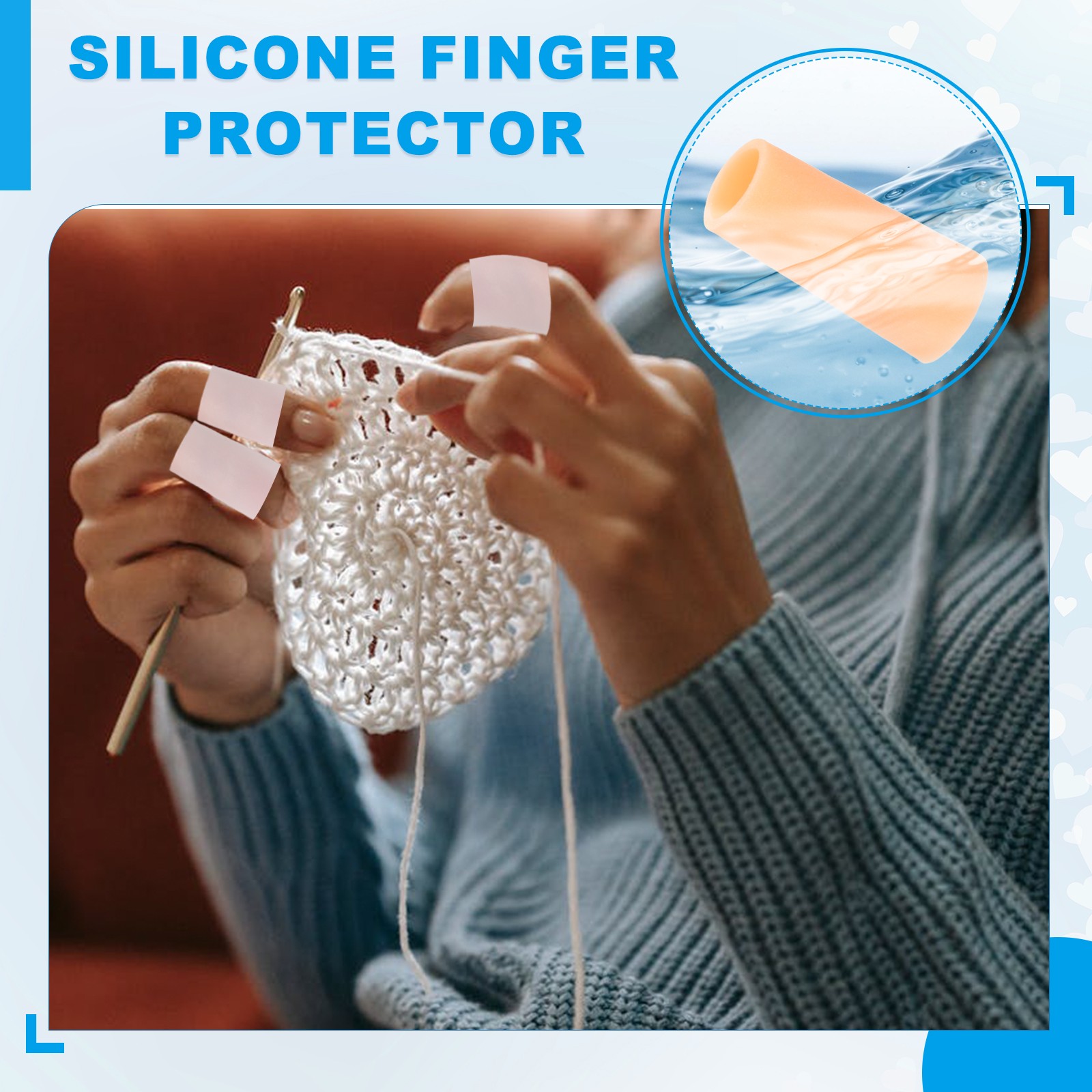 20 Pcs 2.4″x0.98″ Gel Finger Cots Silicone Finger Protector Support Beige