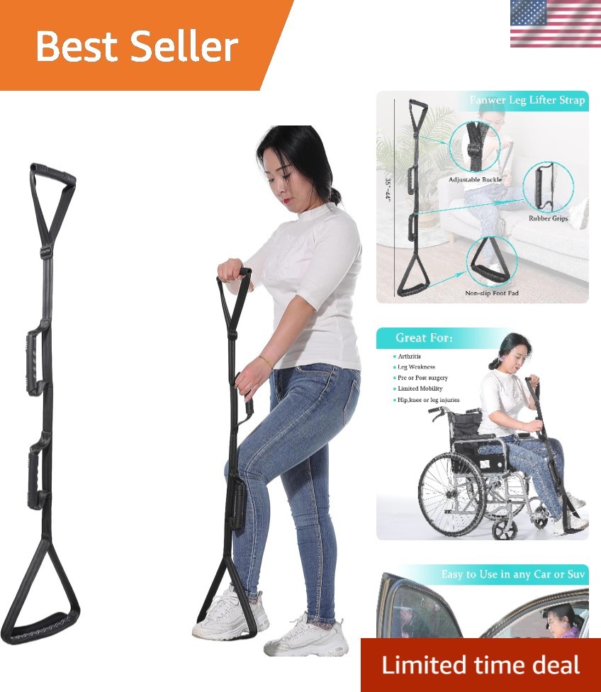 Multi-Loop Leg Lifter Strap with Rubber Grips – Ideal for Hip & Knee Recovery