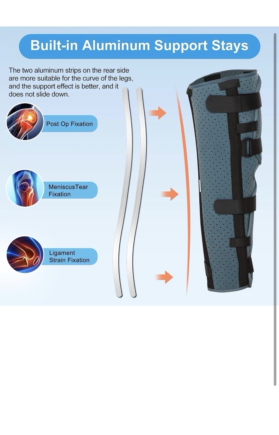 NIdreamCE Knee Immobilizer Leg Brace Stabilizer Post Surgery Recovery Fracture