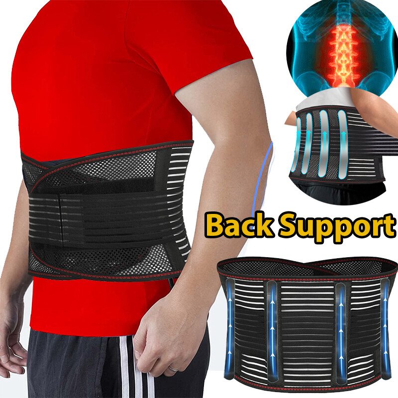 Lower Back Brace Lumbar Support Adjustable Waist Belt for Men Women Pain Relief