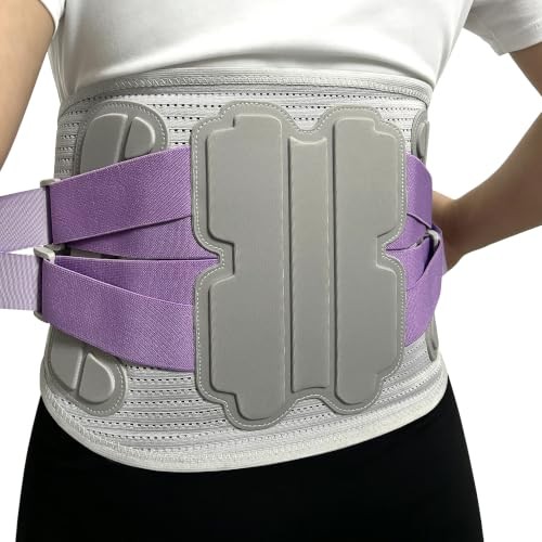 Back Support Belt, Adjustable Lower Back Brace, XL | 5 Removable X-Large Purple