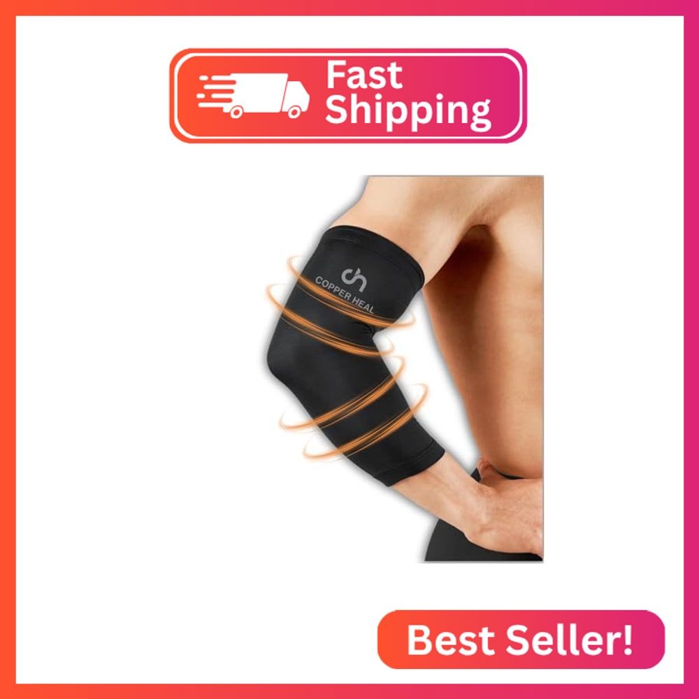 COPPER HEAL Elbow Compression Sleeve – Sport Recovery Elbow Brace GUARANTEED wit