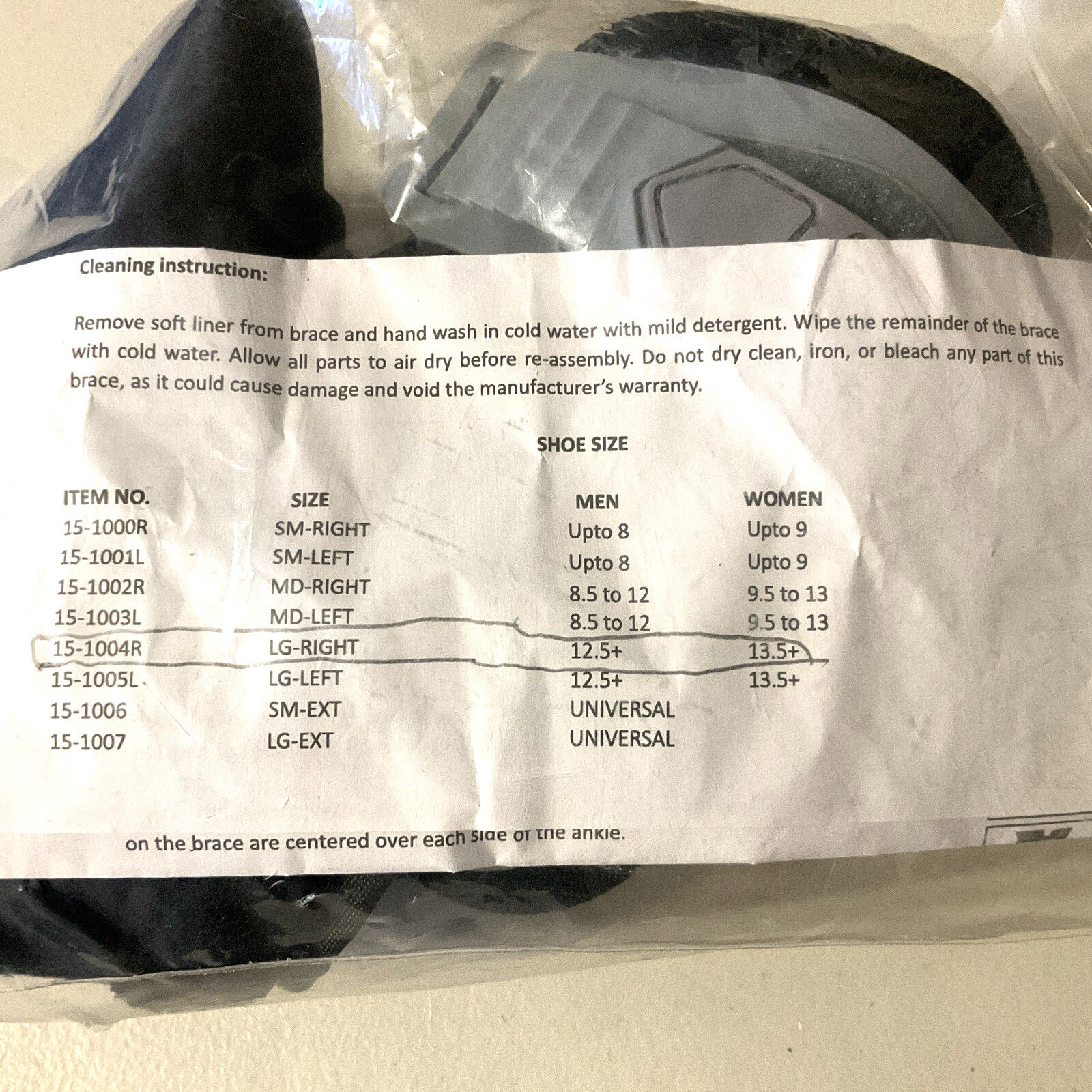 Advanced Orthopaedics Falcon Ankle Brace w/ Extension 827-R Large Right L1971