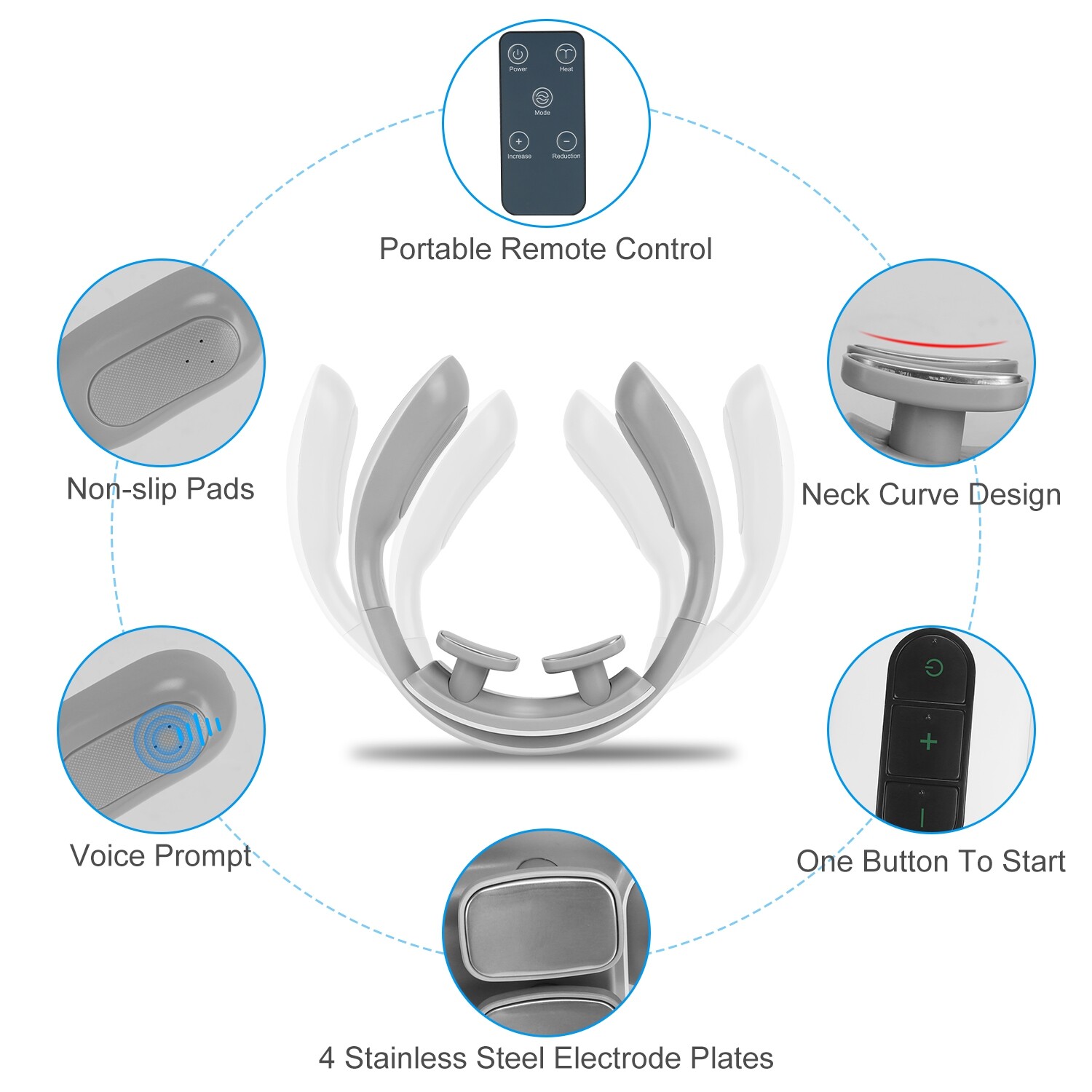 Neck Massager with Remote Electric Heated Massager for Neck Shoulder