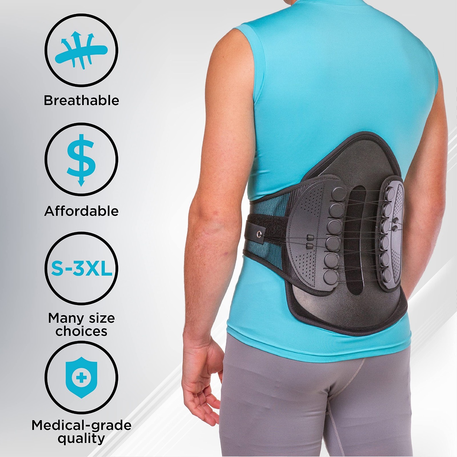 Extra Large Lumbar Support Belt – Adjustable Spinal Corset for Back Pain Relief,