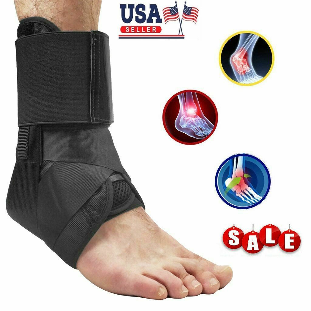Support Ankle Brace Plantar Fasciitis Lace Up Stabilizer Sprain Wrap Pain Relief