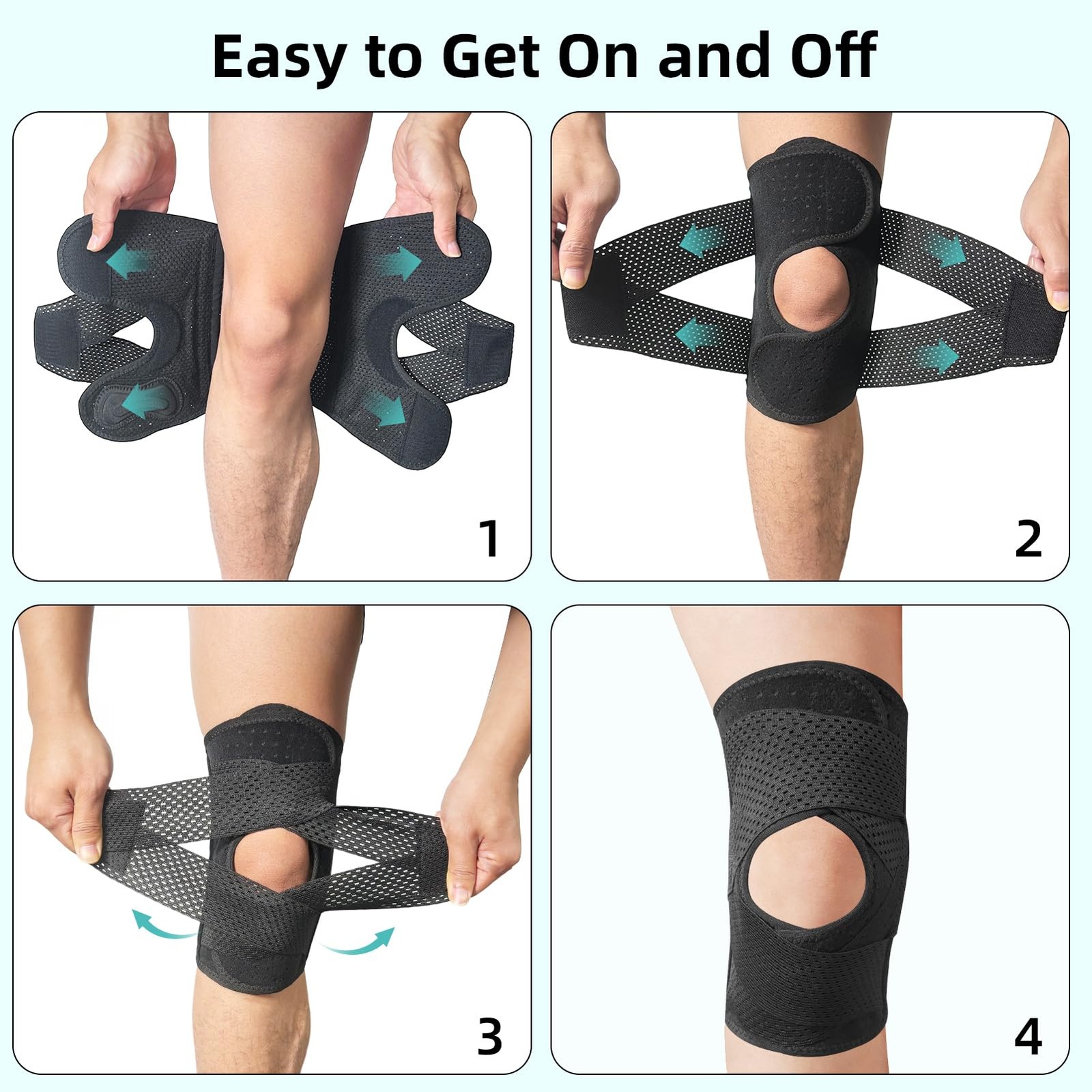 Knee Brace with Side Stabilizers, Durable, Adjustable Tension & Comfortable F…