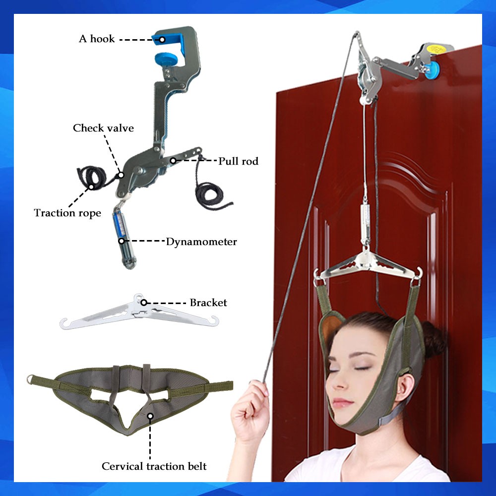 Over Door Cervical Neck Traction Device Head Halter Neck Stretcher Pain Relief