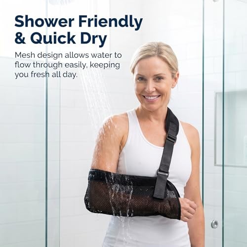 Breathable Mesh Arm Sling for Shower, Adjustable Lightweight Shoulder